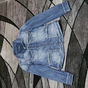 SILVER JEANS DISTRESSED DENIM RIANNA WESTERN JACKET